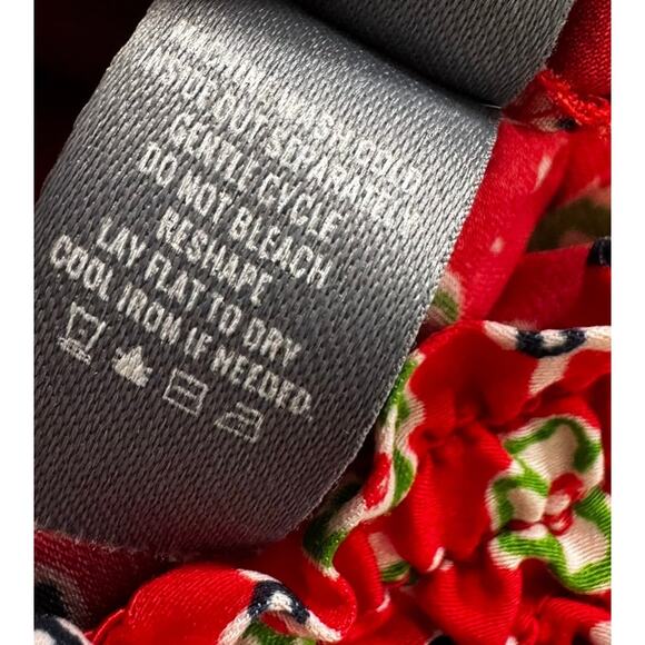 Aerie Small Red Green Mulitcolor Patterned Pants 100% Polyester with Pockets - Picture 6 of 11